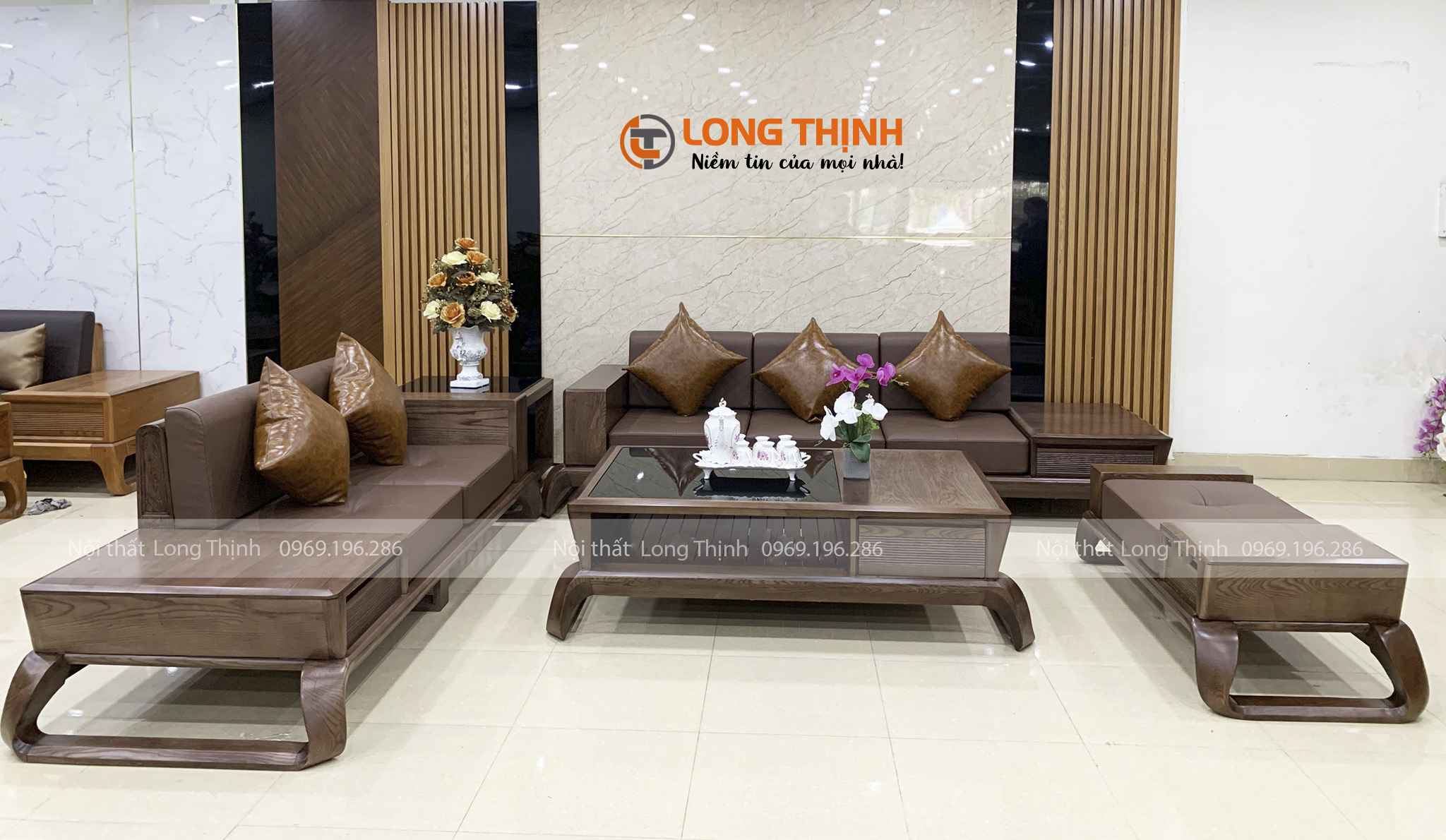 Sofa Cao Cấp Gỗ Óc Chó Mẫu Chân Xoắn