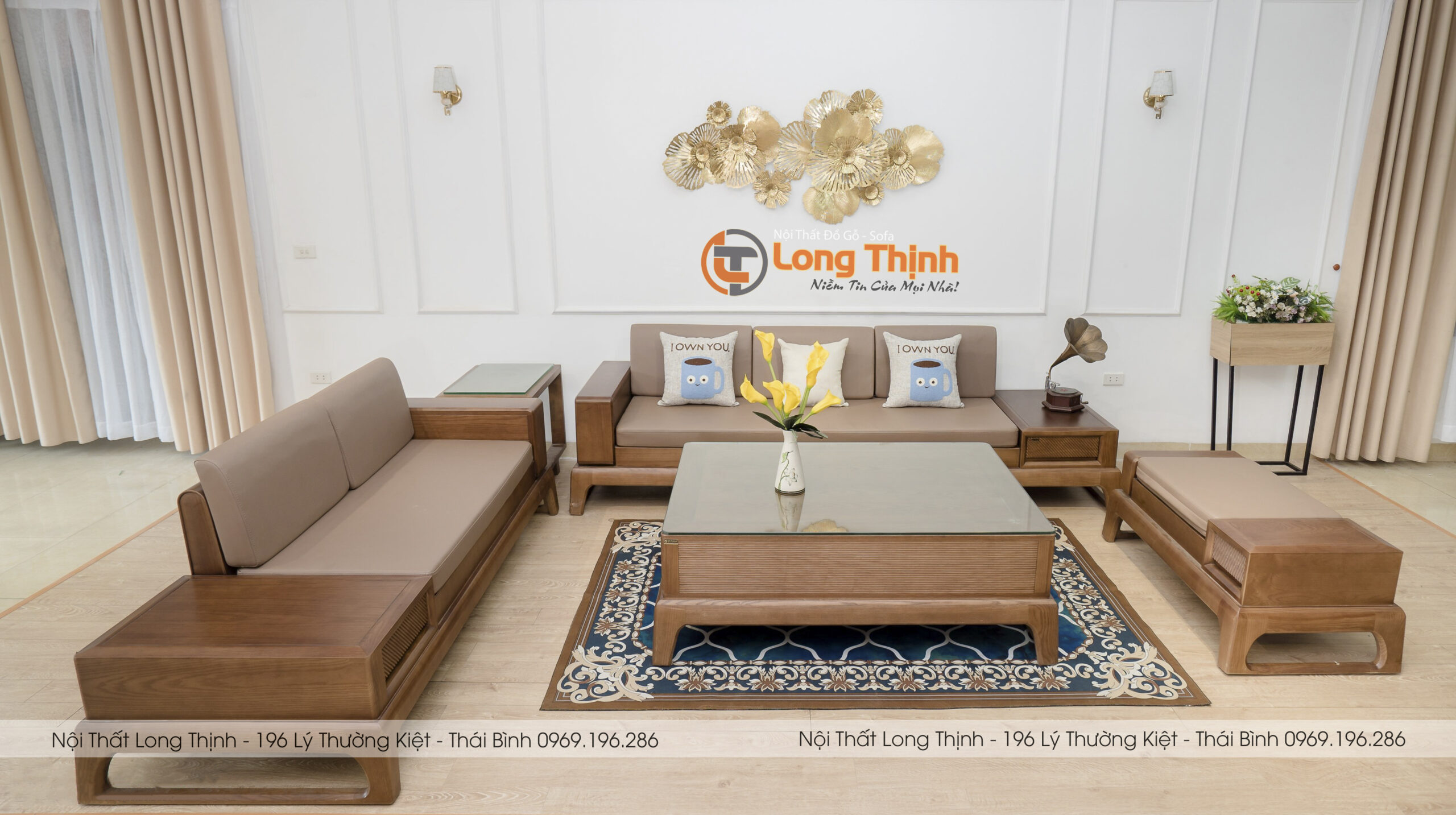 Mẫu Sofa Gỗ Giật Cấp Chân Quỳ