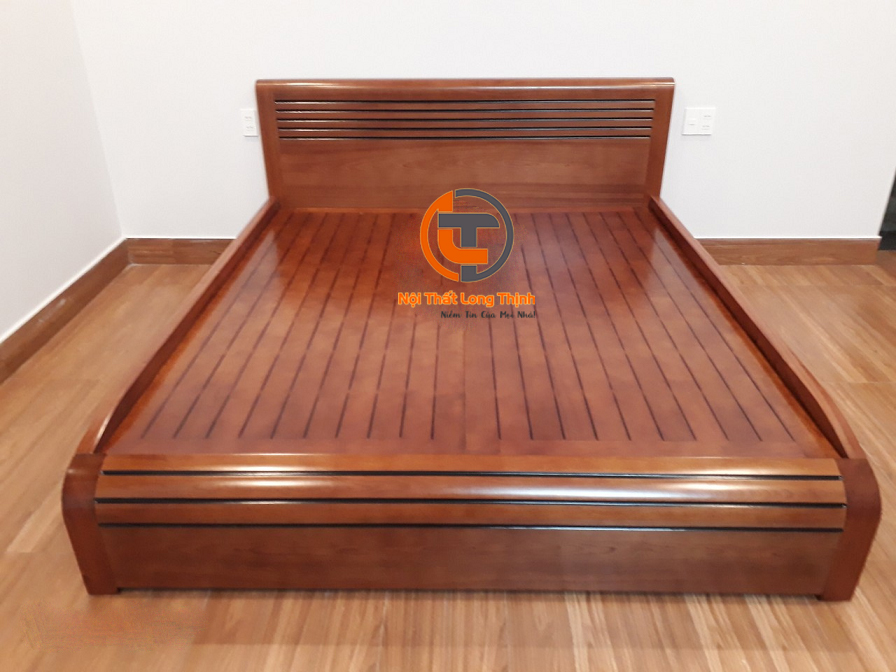 Giường Vai Cuốn Gỗ Xoan Đào
